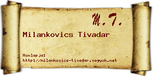Milankovics Tivadar névjegykártya